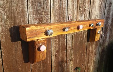 Rustic Oak stove mantle / shelf / coat rack