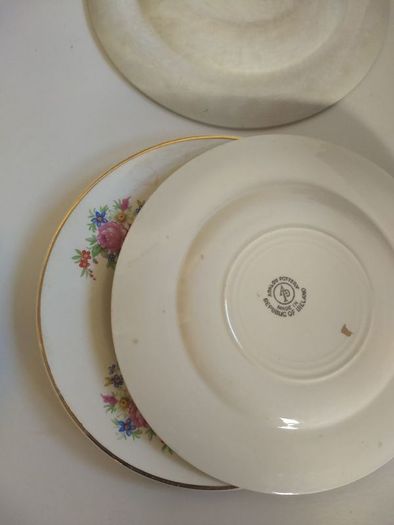 Lovely Mix and Match Set of Nine Vintage Shabby Chic Floral Tea Plates by Arklow Pottery, Carrigaline Pottery and Alfred Meakin