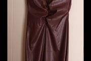 River Island chocolate brown faux leather dress
