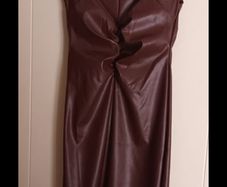 River Island chocolate brown faux leather dress