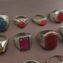 Collectible Antique Brass Rings 15 Mixed Vintage Handmade Designs Image 2