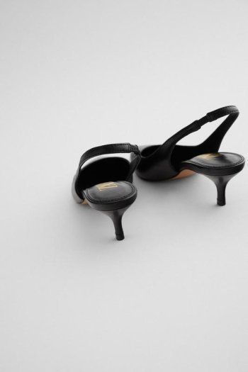 Zara Leather Slingback Court Shoes