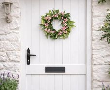 Handmade Spring Door Wreath | Pink Faux Cherry Blossom