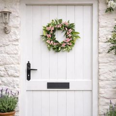 Handmade Spring Door Wreath | Pink Faux Cherry Blossom