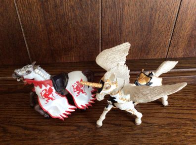 Papo 2009 Medieval War Horse & Unicorn Pegasus