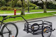 Bike Cargo Trailer Bicycle Cargo Storage Cart w/ Hitch Cycling Camping Luggage Storage Carrier Transport Steel