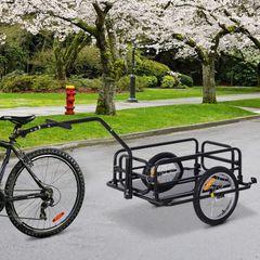 Bike Cargo Trailer Bicycle Cargo Storage Cart w/ Hitch Cycling Camping Luggage Storage Carrier Transport Steel