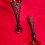 Pair of Ruby Red Glass Trumpet Vases Image 3