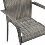 Stackable Outdoor Chairs 2 pcs Grey Poly Rattan Image 2