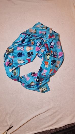 Large Silk viscose Scarf Cats Parade