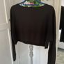 top Zara cropped black sweatshirt style top large Image 4