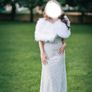 Ball Dress with ostrich feather cloak size S. Image 4