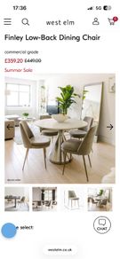 West Elm marble dining table and chairs