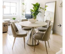West Elm marble dining table and chairs