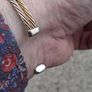 Italian Gold Gilded Sterling Silver CZ Torc Image 4