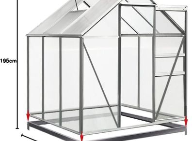 Greenhouse Base made of Galvanised Steel 190x190cm Floor Anchor