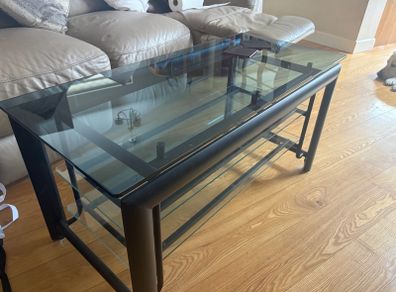 3 tier glass coffee table
