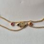 Original Thomas Sabo Charm Club necklace, S925 gold plated with multicolour stones, triangle charm & opal pendant.  Very good condition. Rare layered model. Image 5