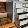 Stack Set of Eagle Midcentury Filing Drawers with Chrome Pull Handles Label Holders 1960s Image 7