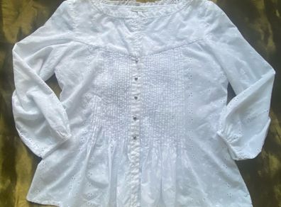 Quin And Donnelly BRODERIE ANGLAISE blouse size UK12