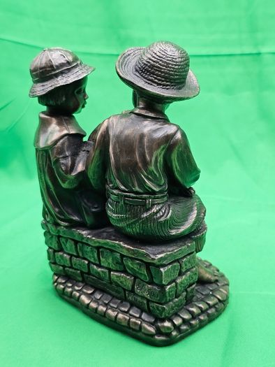 Genesis Fine Arts W1 Puppy Love Boy & Girl Bronze Figurine Ornament