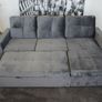 Grey velvet Corner Sofa Bed Storage Free Delivery Image 3
