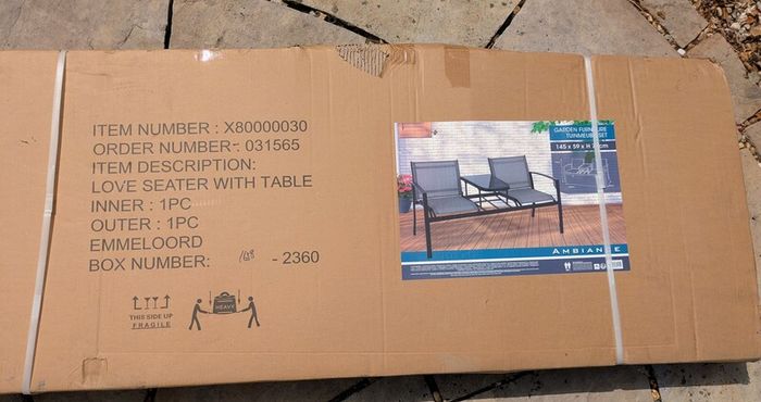Garden Seater, Bench With Glass Table