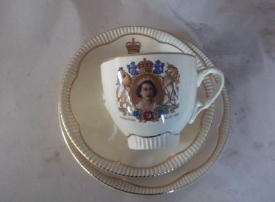 the coronation   queen elizabert 11 2an june 1953 cup and saucer  and plate