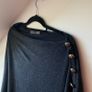 Mint Velvet Charcoal Grey Cashmere Blend Asymmetric Poncho Knit - One Size Image 2