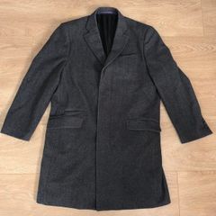 Jeff Banks London Wool Rich Overcoat Grey Mens Large L Smart Formal Winter Coat