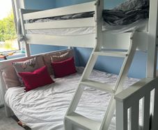 White solid wood sturdy double bed bunk