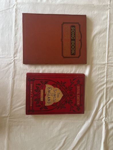 The songs of England volume I, 1894 edited by J.L.Hatton, Royal edition book and The News Chronicle Song book compiled by T.P.Ratcliff book