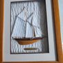 Vintage Wall Hanging Framed Wood Shadow Box with Half Hull Sailboat Models Made of Wood SCHOONERS 1871 GLORIA Image 6