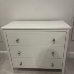 IKEA HEMNES Solid Wood 3 Drawer Chest of Drawers