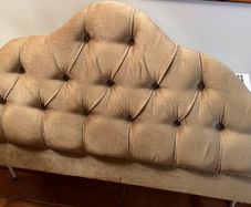 Gold Velvet Button Headboard for Double Bed