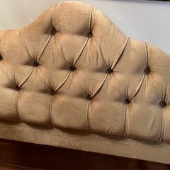 Gold Velvet Button Headboard for Double Bed