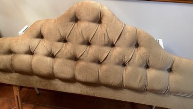 Gold Velvet Button Headboard for Double Bed