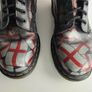 Dr Martens Union Jack 1460 8 eye black red leather boots England uk7 Image 3
