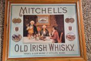 Mitchells Old Irish Whisky Belfast framed advertising print.
