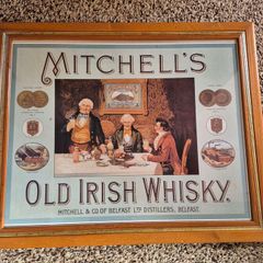 Mitchells Old Irish Whisky Belfast framed advertising print.