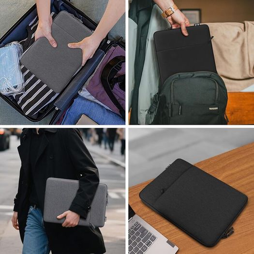 ZYB Waterproof Shockproof Laptop Sleeve 15.6 Inch Protective Case with Accessory Bag,Laptop Case 15.6 Inch for 15'' Notebook Lenovo ThinkPad IdeaPad HP Dell Acer ASUS Chromebook Mac Pro 16 15,Black