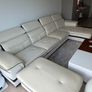 Cream Corner Sofa with Reclining Headrests & USB Charging Image 2