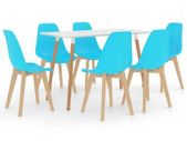 _7 Piece Dining Set Blue