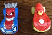 2 Marvel Die cast Character cars Spiderman and iron man