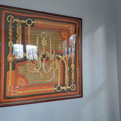 Framed Hermes Authentic Scarf Coaching