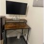Industrial style desk with monitor shelf and side storage Image 3