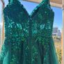 Stunning Peacock Green Debs TY Ball Dress. Size (6-8) Image 9