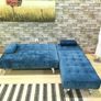 Blue Velvet Nordic Comfort Chaise Sofa,198cm Image 2
