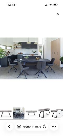 Dining table with bench and chairs
