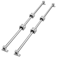 Linear Guide Rail Set, SFC16 1000mm, 2 PCS 39.4 in/1000 mm SFC16 Guide Rails 4 PCS SC16 Slide Blocks 4 PCS Rail Supports, Linear Rails and Bearings Kit for Automated Machines CNC DIY Project
